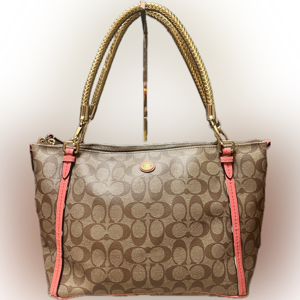 Vintage coach Signature  Peyton East West Carryall Bag.